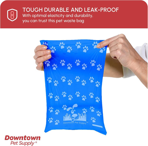 Poop Bags for Dogs with Dispenser, 180 Count - Leak-Proof Dog Waste Bags and Bone-Shaped Dog Poop Bags Holder for Leash - Rainbow with Paw Prints, 12.5