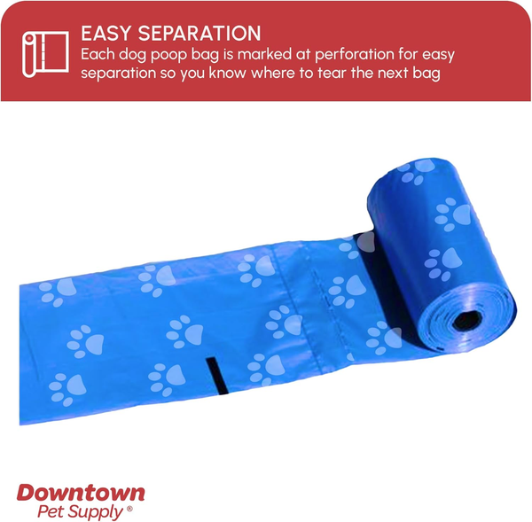 Poop Bags for Dogs with Dispenser, 180 Count - Leak-Proof Dog Waste Bags and Bone-Shaped Dog Poop Bags Holder for Leash - Rainbow with Paw Prints, 12.5